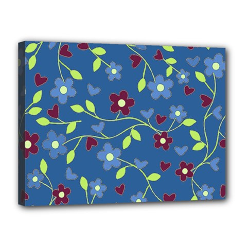 Floral Pattern Canvas 16  X 12  by Valentinaart