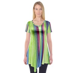 Artistic Pattern Short Sleeve Tunic  by Valentinaart