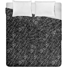 Linear Abstract Black And White Duvet Cover Double Side (california King Size) by dflcprints