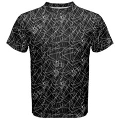 Linear Abstract Black And White Men s Cotton Tee by dflcprintsclothing