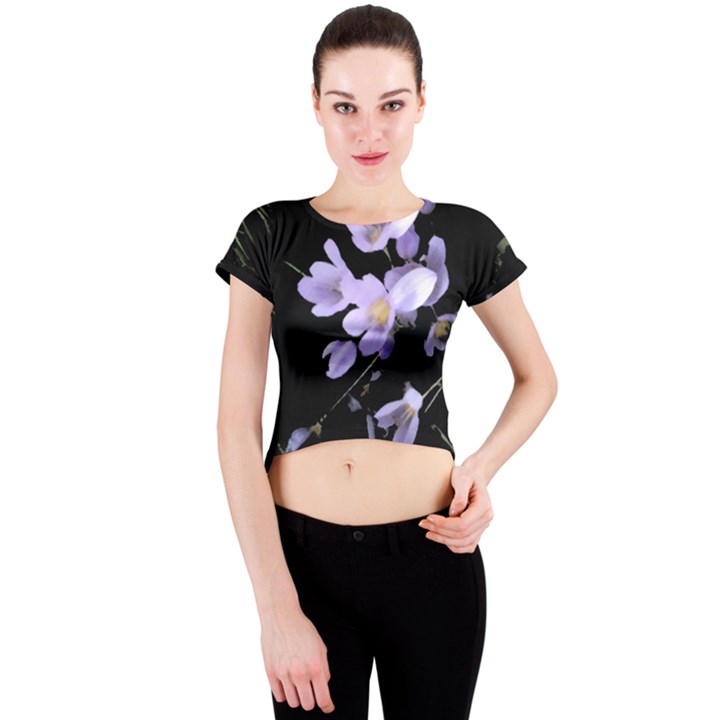 Autumn Crocus Crew Neck Crop Top