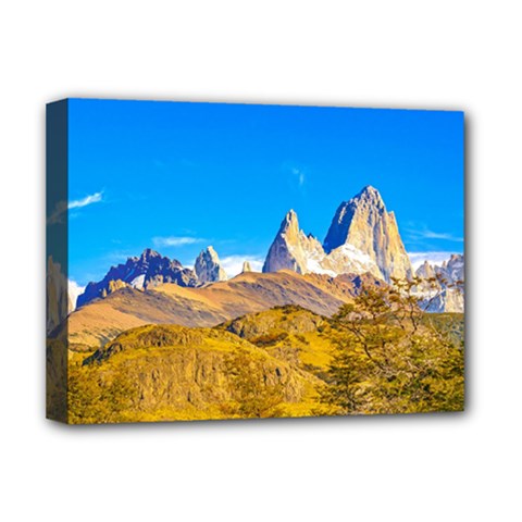 Snowy Andes Mountains, El Chalten, Argentina Deluxe Canvas 16  X 12   by dflcprints