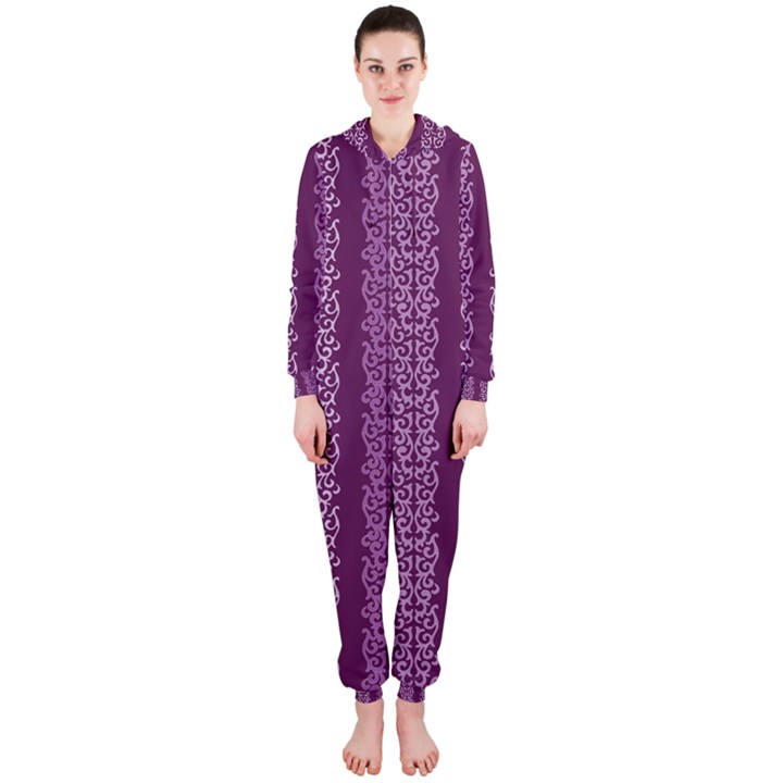 Pattern Hooded Jumpsuit (Ladies) 