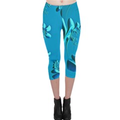 Amazing Floral Fractal A Capri Leggings  by Fractalworld