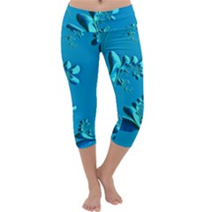 Amazing Floral Fractal A Capri Yoga Leggings by Fractalworld