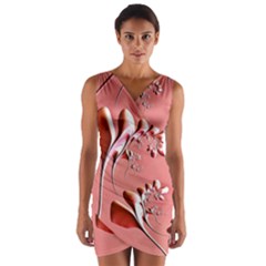 Amazing Floral Fractal B Wrap Front Bodycon Dress