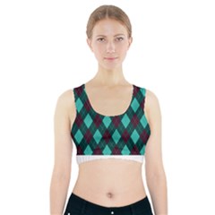 Plaid Pattern Sports Bra With Pocket by Valentinaart