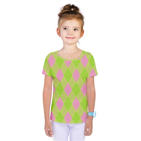 Plaid Pattern Kids  One Piece Tee by Valentinaart