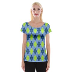 Plaid Pattern Women s Cap Sleeve Top by Valentinaart