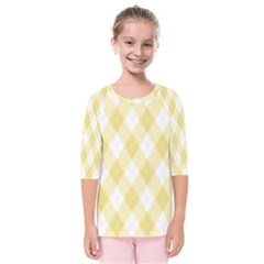 Plaid Pattern Kids  Quarter Sleeve Raglan Tee