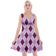 Plaid Pattern Reversible Velvet Sleeveless Dress