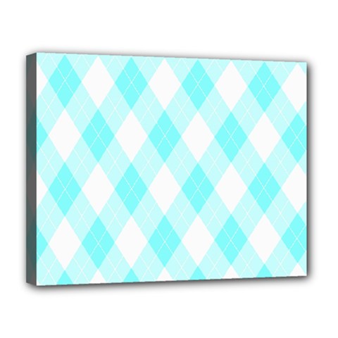 Plaid Pattern Canvas 14  X 11  by Valentinaart