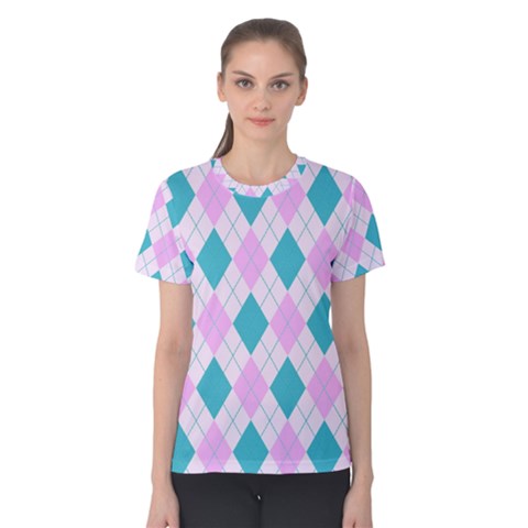 Plaid Pattern Women s Cotton Tee by Valentinaart