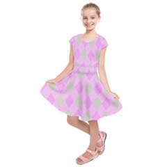 Plaid Pattern Kids  Short Sleeve Dress by Valentinaart