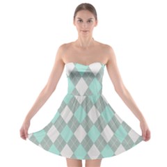 Plaid Pattern Strapless Bra Top Dress by Valentinaart