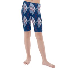 Diamonds And Lasers Argyle  Kids  Mid Length Swim Shorts