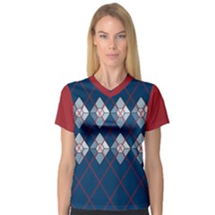 Diamonds And Lasers Argyle  Women s V-neck Sport Mesh Tee