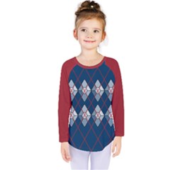 Diamonds And Lasers Argyle  Kids  Long Sleeve Tee