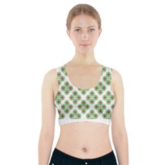 Floral Collage Pattern Sports Bra With Pocket