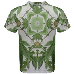 Marijuana Leaf Pattern Men s Cotton Tee