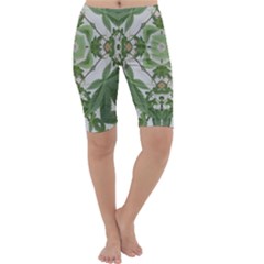 Marijuana Leaf Pattern Cropped Leggings  by getstonedinstyle