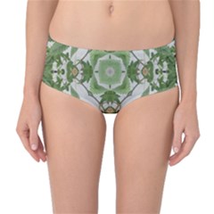 Marijuana Leaf Pattern Mid-waist Bikini Bottoms by getstonedinstyle