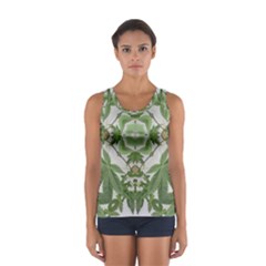 Marijuana Leaf Pattern Women s Sport Tank Top  by getstonedinstyle