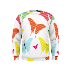 Beautiful Colorful Polka Dot Butterflies Clipart Kids  Sweatshirt