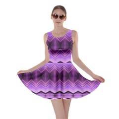 Purple Pink Zig Zag Pattern Skater Dress