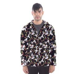 Dark Chinoiserie Floral Collage Pattern Hooded Wind Breaker (men) by dflcprintsclothing