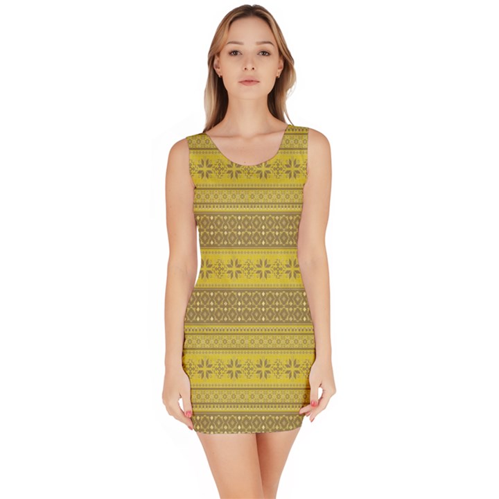 Pattern Sleeveless Bodycon Dress