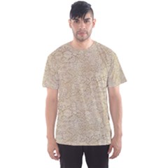 Old Floral Crochet Lace Pattern Beige Bleached Men s Sport Mesh Tee