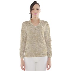 Old Floral Crochet Lace Pattern Beige Bleached Wind Breaker (women)