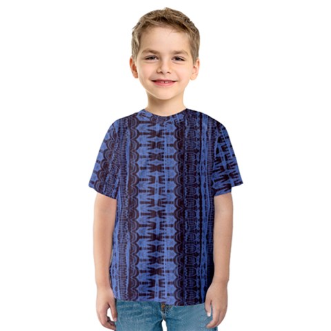 Wrinkly Batik Pattern   Blue Black Kids  Sport Mesh Tee by EDDArt