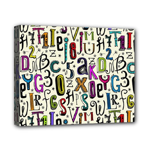 Colorful Retro Style Letters Numbers Stars Canvas 10  X 8  by EDDArt