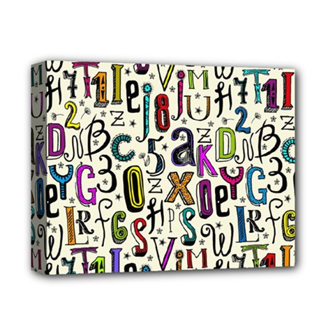 Colorful Retro Style Letters Numbers Stars Deluxe Canvas 14  X 11  by EDDArt