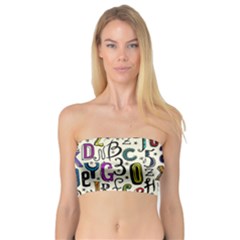 Colorful Retro Style Letters Numbers Stars Bandeau Top by EDDArt