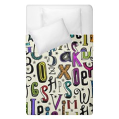 Colorful Retro Style Letters Numbers Stars Duvet Cover Double Side (single Size) by EDDArt