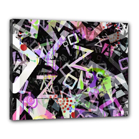 Chaos With Letters Black Multicolored Canvas 20  X 16  by EDDArt