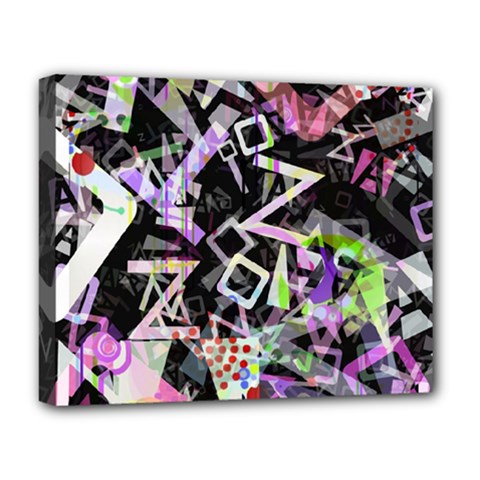 Chaos With Letters Black Multicolored Deluxe Canvas 20  X 16   by EDDArt