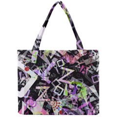 Chaos With Letters Black Multicolored Mini Tote Bag