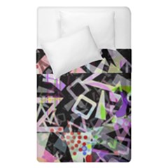 Chaos With Letters Black Multicolored Duvet Cover Double Side (single Size) by EDDArt