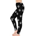 Footprints Cat White Black Leggings  View3