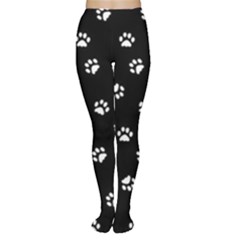 Footprints Cat White Black Women s Tights by EDDArt