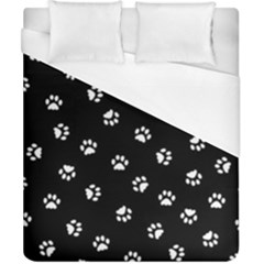 Footprints Cat White Black Duvet Cover (california King Size)