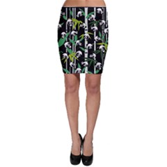 Satisfied And Happy Panda Babies On Bamboo Bodycon Skirt by EDDArt