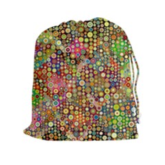 Multicolored Retro Spots Polka Dots Pattern Drawstring Pouches (xxl) by EDDArt