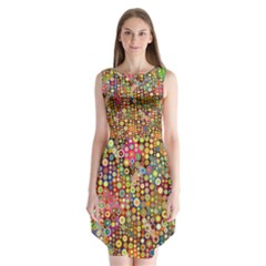 Multicolored Retro Spots Polka Dots Pattern Sleeveless Chiffon Dress   by EDDArt