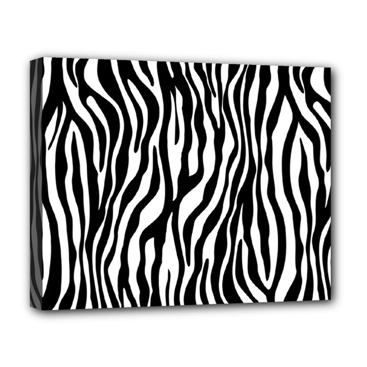 Zebra Stripes Pattern Traditional Colors Black White Deluxe Canvas 20  x 16  