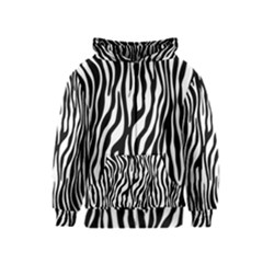 Zebra Stripes Pattern Traditional Colors Black White Kids  Zipper Hoodie by EDDArt